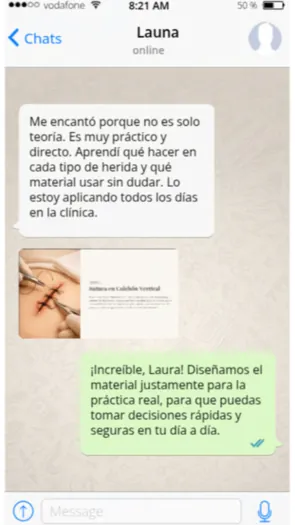 Testimonio de Laura sobre el material práctico de sutura